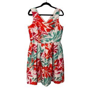 Tahari Arthur S Levine size 10 floral strap dress with V neck and zipper